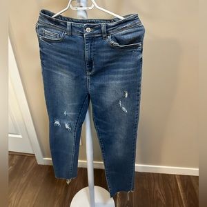 Blue wax jean jeans, size is US 11